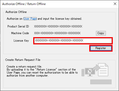 input license key